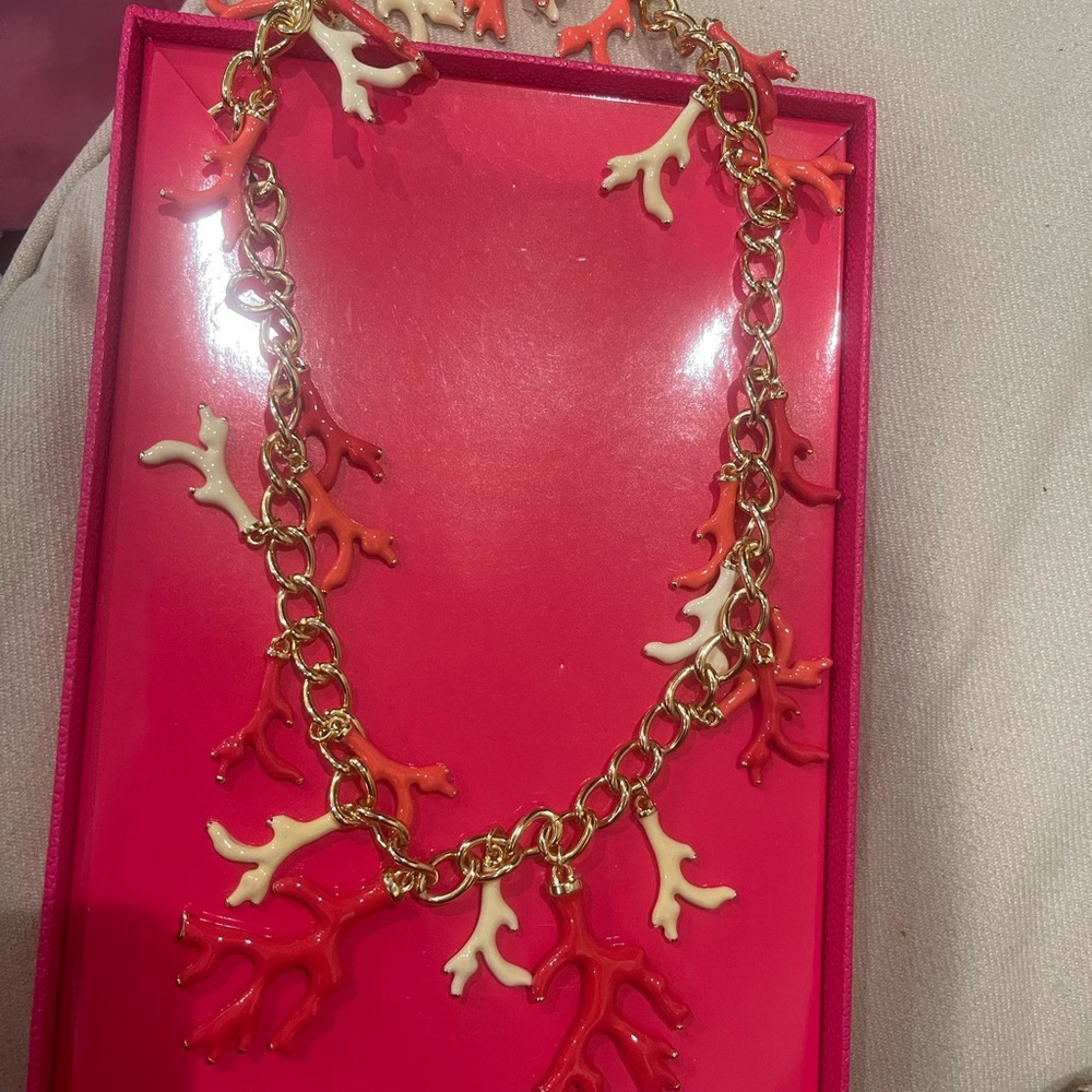 Lilly Pulitzer Gold and Coral Necklace